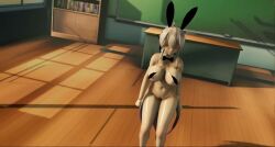 animated bunny_ears busty classroom curvy dancing heels large_breasts mmd sling_bikini sound tagme video vocaloid yowane_haku