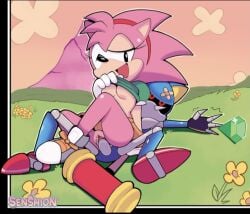 amy_rose anthro artstyle_imitation bottomless classic_amy_rose classic_sonic_(universe) clitoris dominant_female duo female_rapist femdom hedgehog idw_publishing male_rape_victim malesub metal_sonic mobian_(species) on_back piko_piko_hammer rape reverse_cowgirl_position robot senshion sonic_(series) sonic_cd sonic_the_hedgehog_(series) straight style_parody trying_to_escape vaginal_penetration young