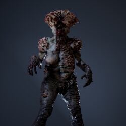 3d blood body_horror breasts clicker cordyceps eyeless female female_only fungus genitals infected monster monster_girl naughty_dog nightmare_waifu nipples nude pussy saridpong_moonkum simple_background solo sony_interactive_entertainment the_last_of_us the_last_of_us_2 video_games