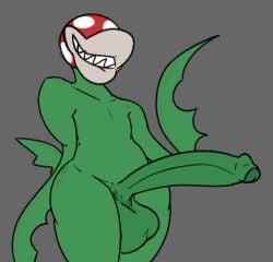 anthro big_balls big_penis eyeless foreskin freckles mario_(series) nude penis piranha_plant plantie rainbowcutieo3o wide_hips