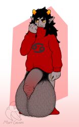 balls big_balls big_penis cancer_(zodiac_sign) excessive_foreskin facial_hair foreskin hairy homestuck horns huge_balls hyper hyper_balls hyper_foreskin hyper_penis karkat_vantas long_foreskin male male_only mintgears ms_paint_adventures pantsless penis socks solo solo_male sweater sweater_only uncut unretracted_foreskin zodiac_sign