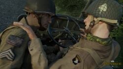 2boys airborne handjob helmet jacking_off_another jeep male_masturbation male_only masturbating masturbating_other masturbation paratrooper self_upload soldier soldiers surprised surprised_expression tommys_eagle_hq uniform woken_up world_war_2