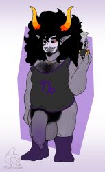 balls beard big_balls big_penis capricorn_(zodiac) chest_hair excessive_foreskin facepaint facial_hair foreskin gamzee_makara hairy homestuck horn horns hyper_foreskin long_foreskin male male_only mintgears ms_paint_adventures pantsless penis socks solo solo_male tank_top tank_top_only uncut zodiac_sign