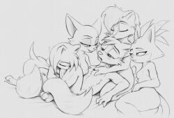 1boy 4girls age_difference amy_rose anthro archie_comics bat blaze_the_cat breasts canid canine domestic_cat eulipotyphlan felid feline felis fellatio female fox gangbang group group_sex harem head_kiss hedgehog hi_res looking_pleasured lying male male/female mammal monochrome multi_tail multiple_girls nude older_female older_woman_and_younger_boy oral penile reverse_gangbang rodent rouge_the_bat s1m sally_acorn sciurid sega sex sonic_(series) sonic_the_hedgehog_(archie) sonic_the_hedgehog_(comics) sonic_the_hedgehog_(series) straight tail tails tree_squirrel younger_male