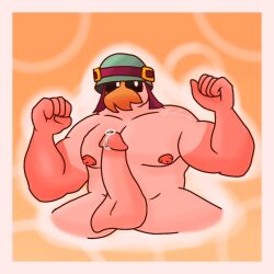 big_penis brawl_stars furry furry_only hank_(brawl_stars) hi_res male male_only muscular_male solo_male squeaksito tagme tank_top toony