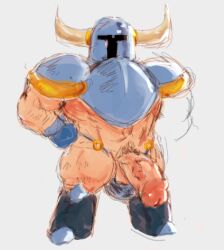 armor balls bara big_penis helmet horned_helmet male male_only muscles muscular penis penis_out shovel_knight shovel_knight_(character) solo solo_male tora_gy yacht_club_games