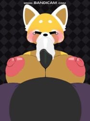 aggressive_retsuko anal anal_sex animated anthro ass assjob beat_banger big_ass boobjob buttjob cum_in_mouth ejaculation furry japanese_text mob_face mp4 paizuri porn_game retsuko rhythm_games sanrio semen_in_mouth smooth_fur sound tagme titjob titjob_pov toriel_beat_banger video