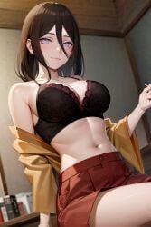 1girls ai_generated bare_chest bare_shoulders big_breasts boruto:_naruto_next_generations bra breasts brown_hair busty cleavage clothed_female clothing female female_only hyuuga_hanabi ichigatsu jordan53 kimono kimono_pull lavender_eyes looking_at_viewer nai_diffusion naruto naruto_(series) presenting presenting_breasts smile stable_diffusion upper_body yukata