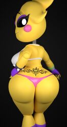 1girls 3d 3d_(artwork) adri164 ass big_ass big_breasts big_butt cleavage eyebrows eyelashes eyeshadow fat_ass female female_only five_nights_at_freddy's five_nights_at_freddy's_2 large_ass large_breasts looking_at_viewer looking_back panties pink_panties sideboob solo solo_female solo_focus tattoo thick_thighs thighs thong toy_chica_(eroticphobia) toy_chica_(fnaf) yellow_body yellow_skin