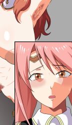 armpit_hair blush celica_(fire_emblem) female female_armpit_hair fire_emblem fire_emblem_echoes:_shadows_of_valentia hairy_armpits mae_(fire_emblem) nude nude_female pubic_hair sample tonsuke