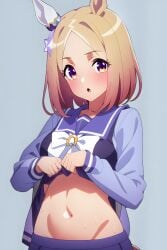 ai_generated animal_ears cygames dmm_games doujin fictional fictional_product fictitious horse_ears_girl inspired_by_real_derby_horse japan_umamusume_training_schools_and_colleges narita_top_road_(umamusume) seductive sensitive tracen_academy umamusume umamusume_pretty_derby unofficial