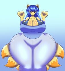 big_breasts breasts female huge_breasts no_humans oddly_bally thick_thighs wide_hips