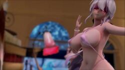 animated big_breasts bubble_butt curvy huge_breasts mmd sling_bikini tagme video vocaloid yowane_haku