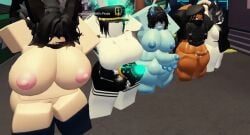 1boy 1femboy 2futas 2girls 3d android animated female futanari gif intersex male nude nude_female piercing roblox roblox_avatar roblox_game source_request tagme
