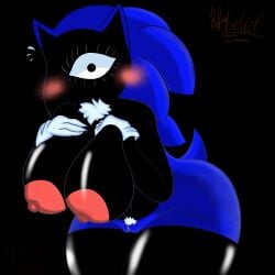 animal_ears anthro big_breasts black_skin blue_fur blush cyclops cyclops.iso friday_night_funkin friday_night_funkin_mod fur_on_chest gloves hairy_pussy hedgehog hellbelief nipples nude one_eye pussy rule_63 simple_background solo sonic.exe sonic.exe_(series) speed.gif spines surprised surprised_expression sweatdrops tail thick_thighs