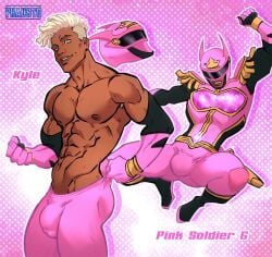 1boy abs arab arab_male arabian biceps big_bulge bodysuit bulge bulging_biceps character_sheet dark-skinned_male dark_skin dimensional_soldiers_g huge_bulge kyle_(dsg) looking_at_viewer male male_only melanin middle_eastern middle_eastern_male muscles muscular muscular_male pecs phausto pink shirtless shirtless_male skin_tight smooth_chest smooth_skin solo solo_male superhero tight_clothing twitter_user_oc