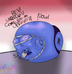 anurahylidae ass_expansion blue_skin blueberry_inflation body_expansion breast_expansion huge_ass huge_breasts impossible_clothes ripped_clothing shiver_(splatoon) spherical_inflation splatoon sunken_head sunken_limbs wardrobe_malfunction