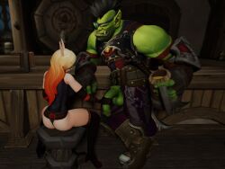 1boy 1girls 3d blizzard_entertainment blood_elf green_eyes green_penis green_skin handjob interspecies light-skinned_female light_skin orc orc_(warcraft) orc_male orced original_character penis stockings vell(vellektra) vellektra warcraft warlock_(warcraft) world_of_warcraft