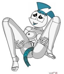 1girls 2d feet female female_only humanoid jenny_wakeman my_life_as_a_teenage_robot nude robot robot_girl robot_humanoid smooth_skin solo tagme tumiohax vaginal_penetration