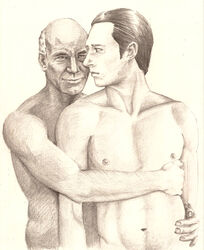 android data human jean-luc_picard male male_only multiple_males star_trek star_trek_the_next_generation yaoi