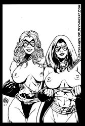 2010 2girls breasts carol_danvers eric_alan_nelson marvel ms._marvel ms._marvel_(carol_danvers) multiple_girls nightveil_(ac_comics) warbird