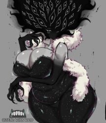 big_ass curvy curvy_female curvy_figure cute dress huge_breasts monster_girl original the_visitor_(zeblackballd) voluptuous zeblackballd_(artist)