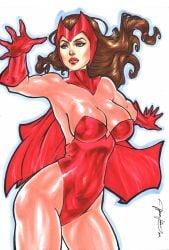 1girls 2023 curvy_body curvy_female curvy_figure ed_benes_studio female_focus female_only hi_res high_resolution huge_breasts human jeferson_lima long_hair looking_at_viewer marvel marvel_comics scarlet_witch solo_female voluptuous voluptuous_female wanda_maximoff x-men