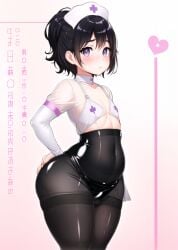 1boy ai_generated big_ass chibi femboy femboy_nurse feminine_male girly nurse nurse_cap otoko_no_ko oznia4