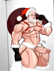 1boy abs balls ballsack beard beefy biceps big_chest big_cock big_pecs big_penis blue_eyes blueboybara boner bulging_biceps caucasian caucasian_male christmas cock_ring erect_penis erection facial_hair foreskin foreskin_folds hard_on harness huge_chest huge_cock huge_pecs human intact looking_at_viewer male male_nipples male_only mostly_nude_male muscle_growth muscles muscular_male mustache pecs penis retracted_foreskin santa's_sack santa_claus santa_hat scrotum shaved_crotch smooth_chest smooth_skin smooth_skinned_male testicles thick_thighs uncut veiny_penis white_hair