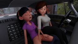 2girls 3d car closed_eyes daughter female female_only fingering helen_parr human incest lesbian lesbian_sex masturbation mother mother_and_daughter multiple_girls sex_in_car smooth_skin teasing the_incredibles touching_pussy violet_parr yuri