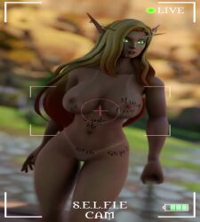 3d animated big_breasts blizzard_entertainment blonde_hair blood_elf body_writing cum cum_on_face ear_piercing facial light-skinned_female light_skin nail_polish no_sound original_character painted_nails piercing red_nails selfie tagme thick_thighs vell(vellektra) vellektra video walking warcraft world_of_warcraft