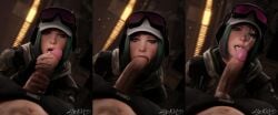 1boy 1girls almondsfm clothed_sex cum cum_on_face ela_(rainbow_six) faceless_male fellatio handjob rainbow_six rainbow_six_siege solo_focus tagme