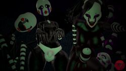 3d firenutter five_nights_at_freddy's futa_focus futanari looking_at_viewer marionette_(fnaf) puppet_(fnaf) purple_eyes white_eyes