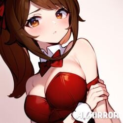 ai_generated ai_translated breasts brown_eyes brown_hair kate_(perfect_world) lololowka looking_at_viewer perfect_world suit