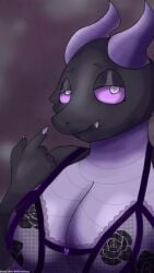 anthro artist_request brassiere breasts dragon ender_dragon female furry minecraft