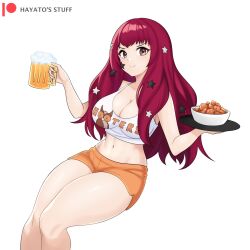 1girls alternate_costume breasts female female_only fire_emblem fire_emblem_engage hayato_stuff hooters solo waitress yunaka_(fire_emblem)