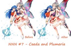 2girls alternate_breast_size alternate_costume bad_edit black_one-piece_swimsuit black_swimsuit blue_eyes blue_hair blush breast_grab breast_press butterfly_wings caeda_(fire_emblem) caeda_(summer)_(fire_emblem) cheating edit female female_only fire_emblem fire_emblem:_mystery_of_the_emblem fire_emblem:_shadow_dragon_and_the_blade_of_light fire_emblem_heroes grey_hair groping huge_ass huge_breasts large_breasts multiple_girls nintendo no_nut_november official_alternate_costume official_artwork_edit page_7 plumeria_(fire_emblem) plumeria_(summer)_(fire_emblem) pussy_juice red_bikini red_swimsuit sandals smirk staff sutton184_edits swimsuit third-party_edit yuri