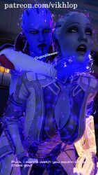 3d alien alien_girl anal_sex aria_t'loak asari asari_futanari biotic biotics choking clothed_sex comic comic_page cum_in_pussy dominant english female futa_on_female futanari huge_cock liara_t'soni mass_effect submissive_female submissive_pov vikhlop