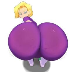 1girls android_18 ass barrybbeesly big_ass big_butt blonde_hair blue_eyes boots butt cheelai_(cosplay) cosplay dragon_ball dragon_ball_super dragon_ball_z eyebrows eyelashes fat_ass female female_only huge_ass large_ass light-skinned_female light_skin looking_back milf solo solo_female solo_focus thick_ass tight_clothing wide_hips