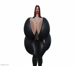 3d animated big_breasts black_widow_(marvel) breasts huge_ass huge_breasts hyper_bimbo jackd22 marvel natasha_romanoff tight_clothing walking