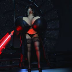 beshine big_breasts breasts darth_vader_(cosplay) gigantic_breasts huge_breasts jackd22 lightsaber star_wars