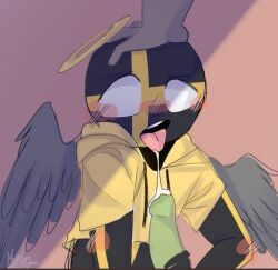 2boys black_body black_skin blu_merlin countryhumans countryhumans_oc gay gay_sex male male_only tongue tongue_out yaoi yellow_penis