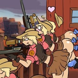 adjatha blonde_hair rule_63 sex_toy sniper_(team_fortress_2) spy spy_(team_fortress_2) suprised tagme team_fortress_2 vibrator