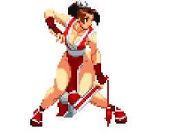 bangs bare_shoulders brown_hair fatal_fury japanese_clothes kimono king_of_fighters long_hair mai_shiranui ninja ponytail sleeveless snk uwagi