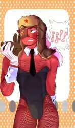 ! 1boy blush bunny bunnysuit chocolate clothing countryhumans crossdressing donna_nou easter fishnets hairy legwear male male_only playboy_bunny red_body red_skin soviet_union_(countryhumans)