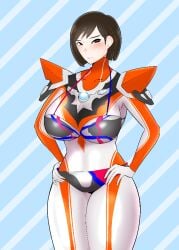 bikini creople emi_aobe large_breasts thick_thighs tight_clothing ubikitas ultraman_(franchise) ultraman_blazar ultrawoman_grigio wide_hips