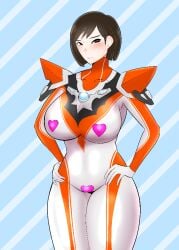 covered_nipples covered_pussy creople emi_aobe large_breasts thick_thighs tight_clothing ubikitas ultraman_(franchise) ultraman_blazar ultrawoman_grigio wide_hips