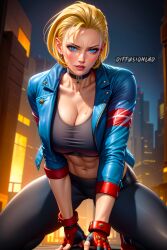 ai_generated blonde_hair blue_eyes cammy_white curvy_body curvy_figure diffusionlad female female_focus female_only hi_res huge_breasts solo_female solo_focus stable_diffusion street_fighter voluptuous voluptuous_female