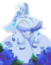 ass_bigger_than_head big_ass big_breasts big_butt boob_window clothed crying female_only hortensia_(oddly_bally) huge_breasts hyper_ass jester moth no_bra oddly_bally sideass thick_ass thick_thighs