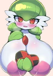 1girls blush blushing gardevoir happy huge_breasts inverted_nipples lactating lactation looking_at_viewer nekoyuu nipples pokemon pokemon_(species) pov valentine wholesome